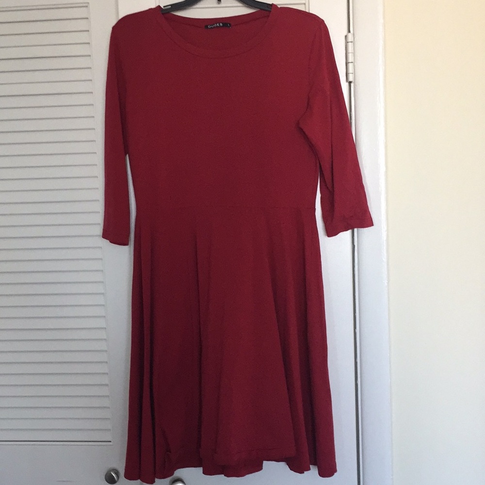 Red fit and flare dress